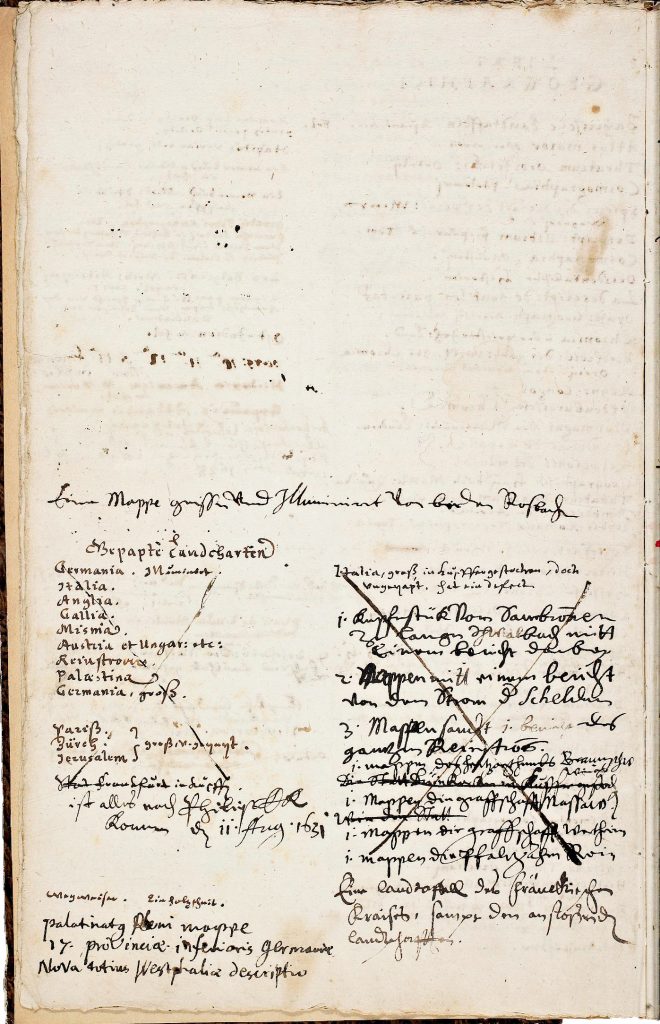 Abb. 7: Inventarium der Reißkammer, folio 6 v, [1628–1643].