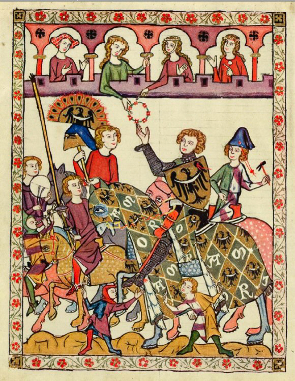 Fig. 19. Illustration from the Codex Manesse depicting Duke Henryk IV Probus. After: http://digi.ub.uni-heidelberg.de/diglit/cpg848/0018.