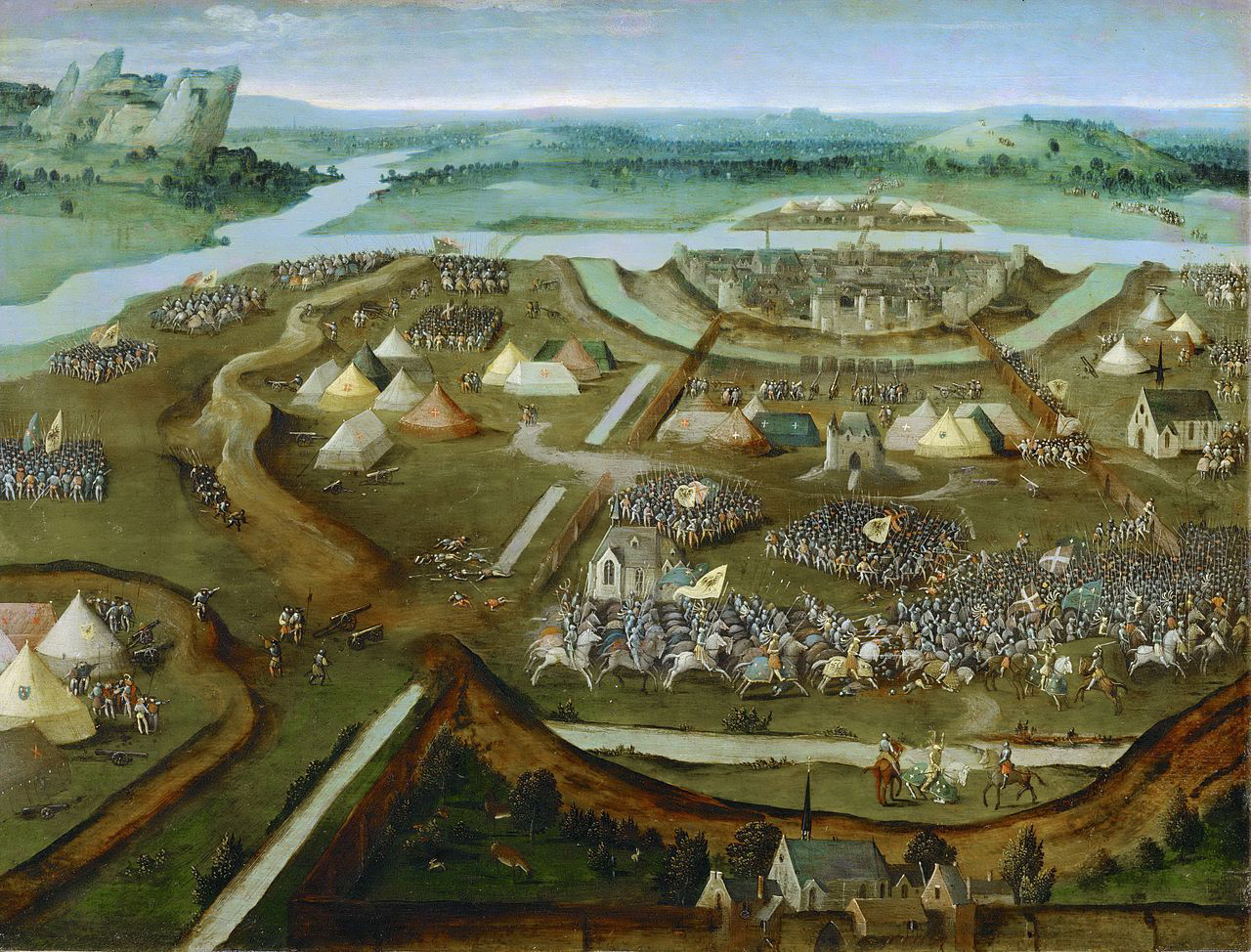 Gemälde mit der Schlacht von Pavia von Joachim Patinier um 1530